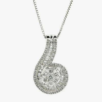 Diamond Blossom Womens /4 CT. T.W. Natural White Diamond 10K Gold 18 Inch Pendant Necklace