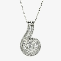 Diamond Blossom Womens /4 CT. T.W. Natural White Diamond 10K Gold 18 Inch Pendant Necklace