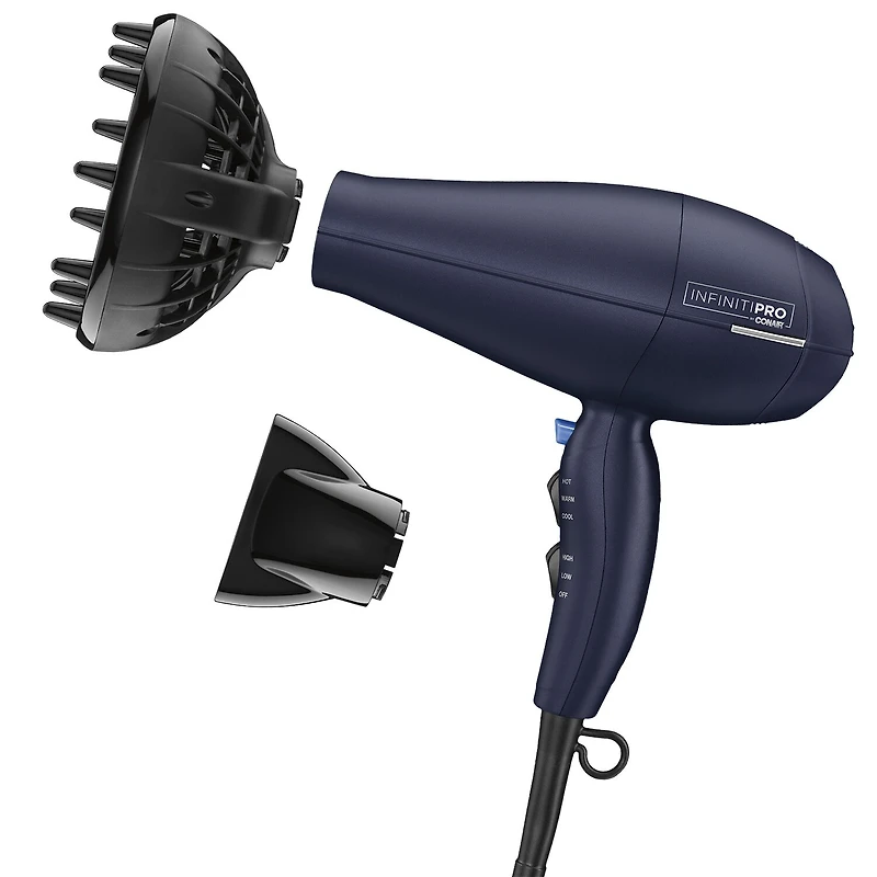 Conair Infinite Pro Texture Navy Blue Hair Dryer Temperature Control Hair Dryer