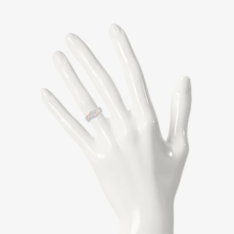 Love Lives Forever Womens 1/2 CT.T.W. Natural Diamond 10K Rose Gold Sterling Silver Bridal Set