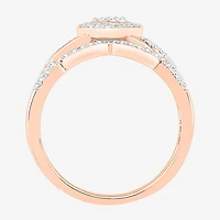 Womens 1/3 CT. T.W. Natural White Diamond 10K Gold Heart Halo Bridal Set