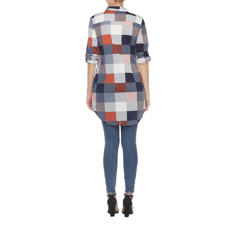 White Mark Womens Long Sleeve Tunic Top