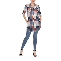 White Mark Womens Long Sleeve Tunic Top