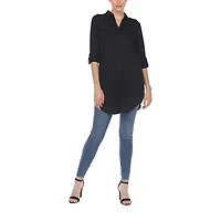 White Mark Womens Long Sleeve Tunic Top