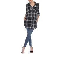 White Mark Womens Roll Tab Long Sleeve Regular Fit Button-Down Shirt
