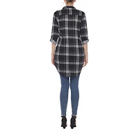 White Mark Womens Roll Tab Long Sleeve Regular Fit Button-Down Shirt