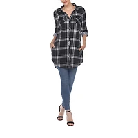 White Mark Womens Roll Tab Long Sleeve Regular Fit Button-Down Shirt