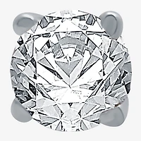 Womens 1/8 CT. Natural White Diamond 10K Gold 3.2mm Round Single Earring