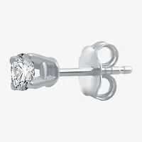 Womens 1/8 CT. Natural White Diamond 10K Gold 3.2mm Round Single Earring