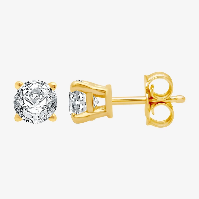 ( G/SI1-SI2 ) 3/8 CT. T.W. Lab-Grown Diamond 10K Gold Round Stud Earrings