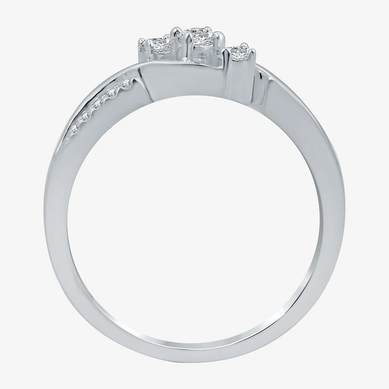Love Lives Forever 1/5 CT.T.W. Natural Diamond Three-Stone Promise Ring