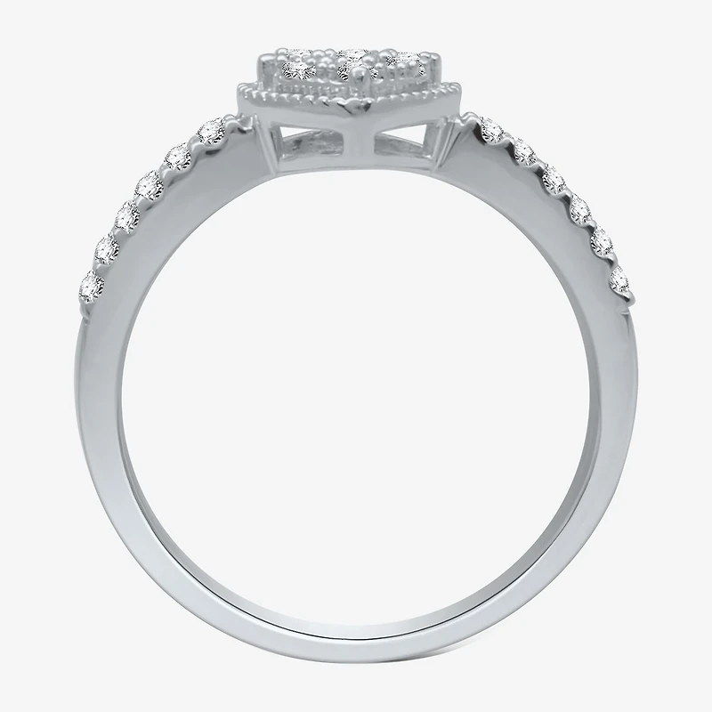 1/4 CT.T.W. Natural Diamond Heart-Shaped Promise Ring