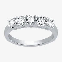 1 CT.T.W. Natural Diamond 10K White Gold 5-Stone Wedding Band