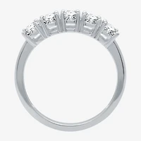 1 CT.T.W. Natural Diamond 10K White Gold 5-Stone Wedding Band