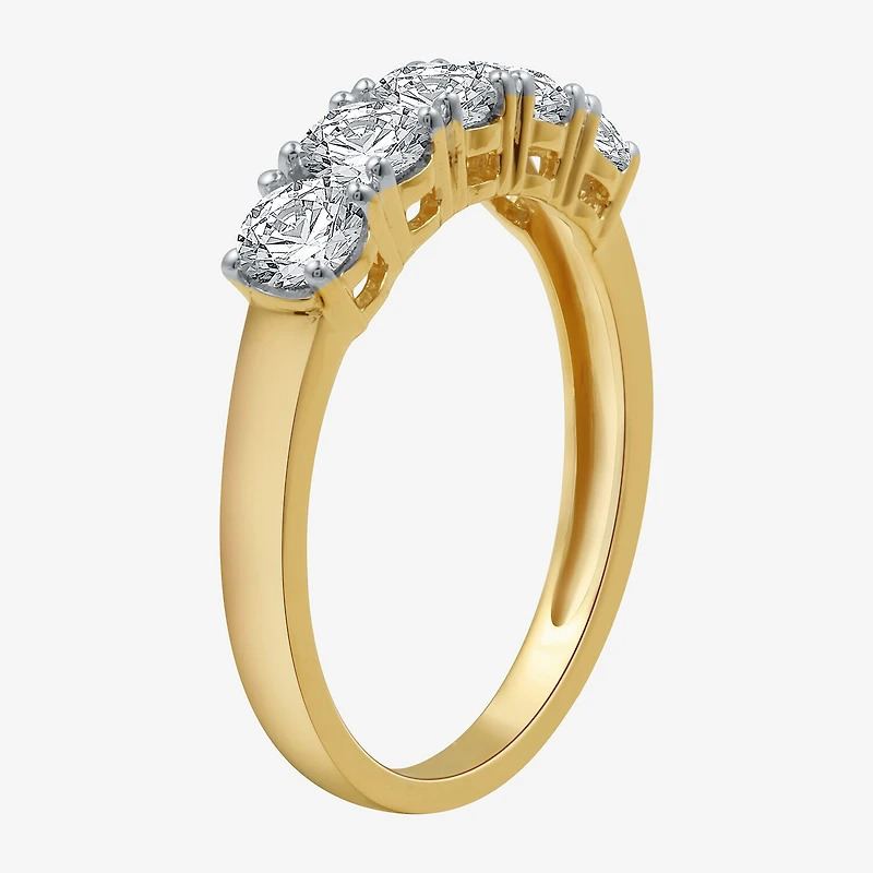 1 CT.T.W. Natural Diamond 10K Yellow Gold 5-Stone Wedding Band