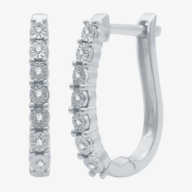 YES, PLEASE! 1/10 CT.T.W. Natural Diamond Hoop and Stud Earring Set in Sterling Silver