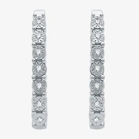 YES, PLEASE! 1/10 CT.T.W. Natural Diamond Hoop and Stud Earring Set in Sterling Silver