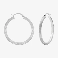 Womens 10K Gold 35mm Round Hoop Earrings