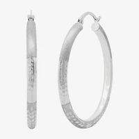 Womens 10K Gold 35mm Round Hoop Earrings