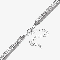 JS Jessica Simpson Silver Tone Womens Multi Color Glass 20 Inch Strand Necklace