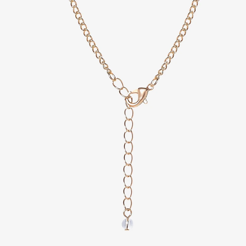 JS Jessica Simpson Gold Tone Womens Multi Color Crystal Alloy Cross 16 Inch Pendant Necklace