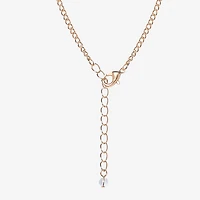 JS Jessica Simpson Gold Tone Womens Multi Color Crystal Alloy Cross 16 Inch Pendant Necklace