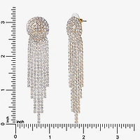 JS Jessica Simpson Gold Tone Womens Crystal Drop Earrings