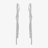 JS Jessica Simpson Silver Tone Womens Glass Drop Earrings
