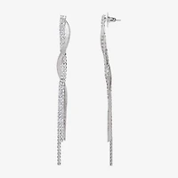 JS Jessica Simpson Silver Tone Womens Glass Drop Earrings