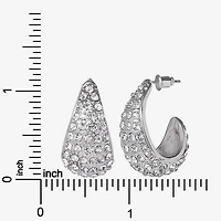 JS Jessica Simpson Silver Tone Womens Glass 29.3mm Hoop Earrings