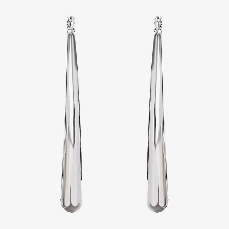 JS Jessica Simpson Silver Tone Womens 64.9mm Hoop Earrings