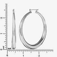 JS Jessica Simpson Silver Tone Womens 64.9mm Hoop Earrings