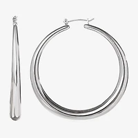 JS Jessica Simpson Silver Tone Womens 64.9mm Hoop Earrings