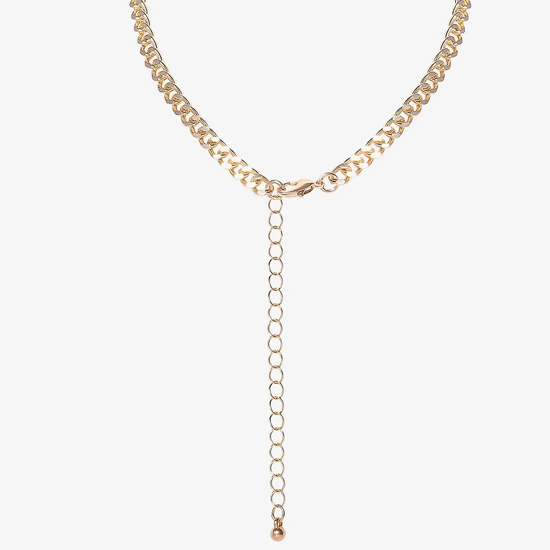 JS Jessica Simpson Gold Tone Womens Glass Alloy Butterfly 13 Inch Pendant Necklace