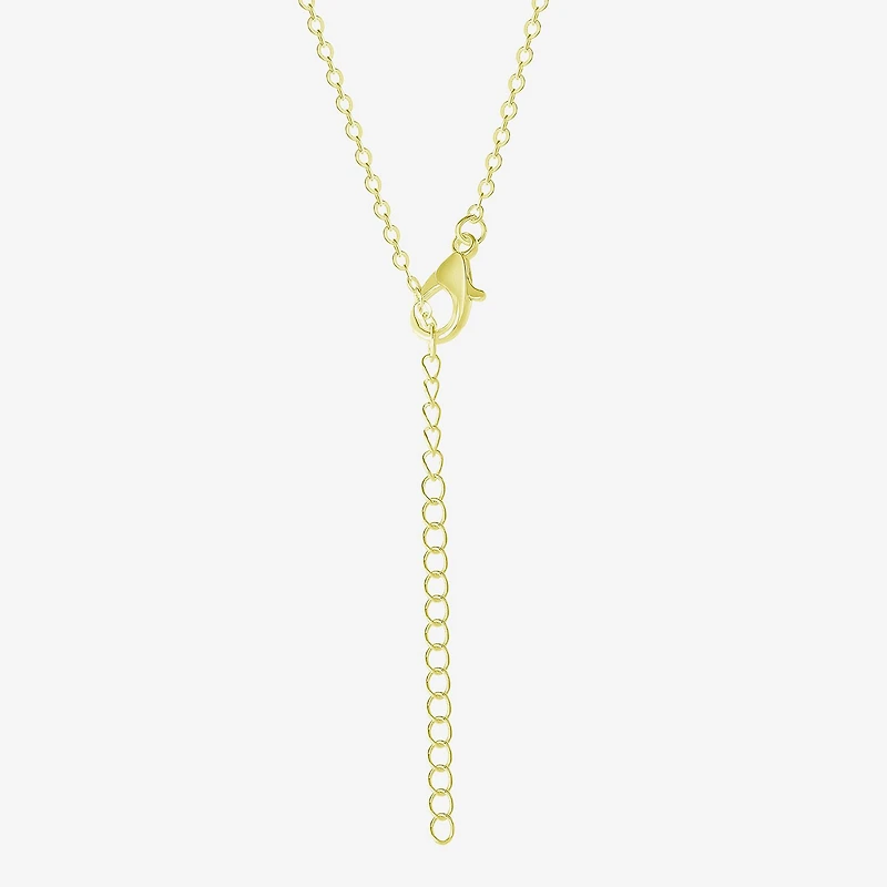 Hello Kitty Womens Pink Crystal 18K Gold Over Brass 18 Inch Pendant Necklace