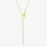 Hello Kitty Womens Pink Crystal 18K Gold Over Brass 18 Inch Pendant Necklace