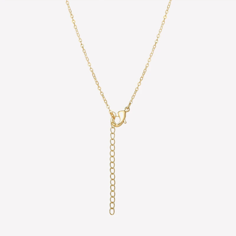Womens Red Crystal 18K Gold Over Brass Bow 16 Inch Pendant Necklace
