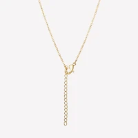Womens Red Crystal 18K Gold Over Brass Bow 16 Inch Pendant Necklace