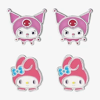 Womens Hello Kitty Kuromi My Melody 2 Pair Earring Set