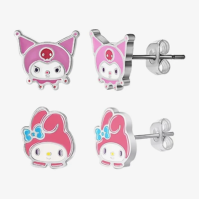 Womens Hello Kitty Kuromi My Melody 2 Pair Earring Set