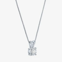 (G-H / I1-I2) Womens 1/5 CT.  Lab Grown White Diamond Sterling Silver Round 18 Inch Pendant Necklace