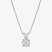 (G-H / I1-I2) Womens 1/3 CT. Lab-Grown Diamond Sterling Silver Round 18 Inch Pendant Necklace