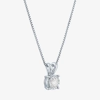 (G-H / I1-I2) Womens 1/3 CT. Lab-Grown Diamond Sterling Silver Round 18 Inch Pendant Necklace