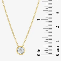 (G-H / I1-I2) Womens 1/10 CT. Lab Grown White Diamond 14K Gold Over Silver Round 16 Inch Pendant Necklace