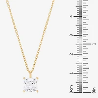 ( H-I/Si1-Si2 ) 2 CT. Lab-Grown Diamond 14K Gold Princess 18 Inch Pendant Necklace