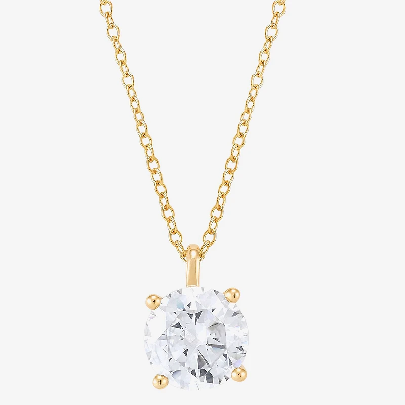 ( H-I/Si1-Si2 ) 2 CT. Lab-Grown Diamond 14K Gold Round 18 Inch Pendant Necklace