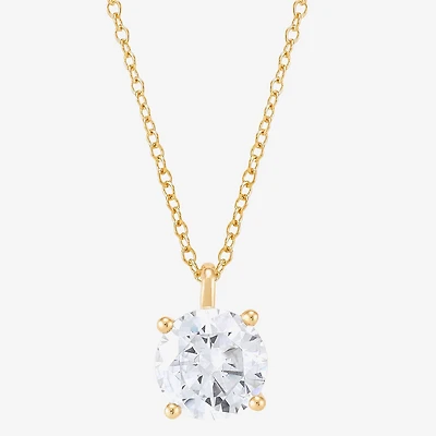 ( H-I/Si1-Si2 ) 2 CT. Lab-Grown Diamond 14K Gold Round 18 Inch Pendant Necklace