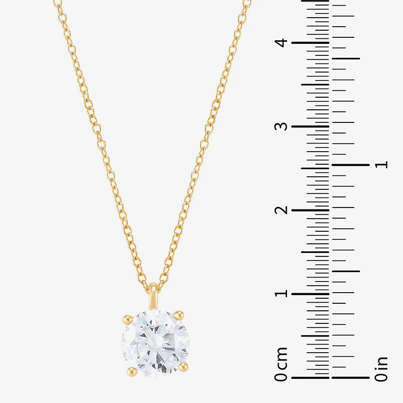 ( H-I/Si1-Si2 ) 2 CT. Lab-Grown Diamond 14K Gold Round 18 Inch Pendant Necklace
