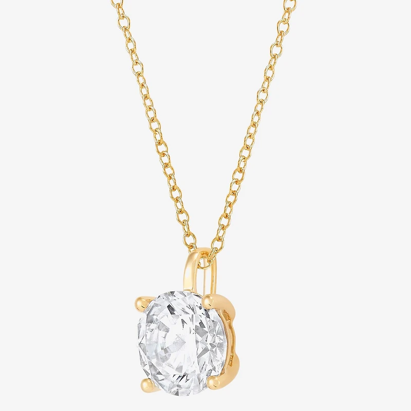 ( H-I/Si1-Si2 ) 2 CT. Lab-Grown Diamond 14K Gold Round 18 Inch Pendant Necklace