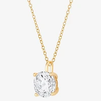 ( H-I/Si1-Si2 ) 2 CT. Lab-Grown Diamond 14K Gold Round 18 Inch Pendant Necklace